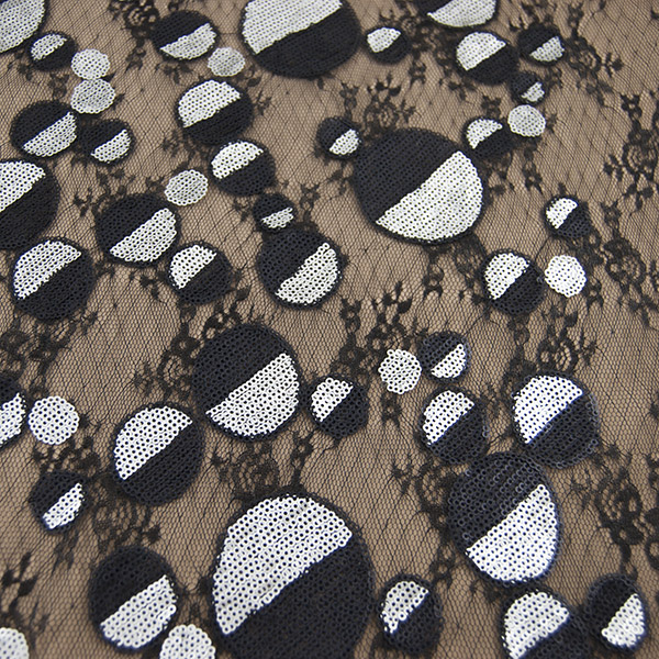 LA-1011B - Δαντέλα Κεντημένη με Παγιέτα 