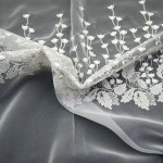 BRD-1040 - Μουσελίνα Κεντημένη - Μπορντούρα 