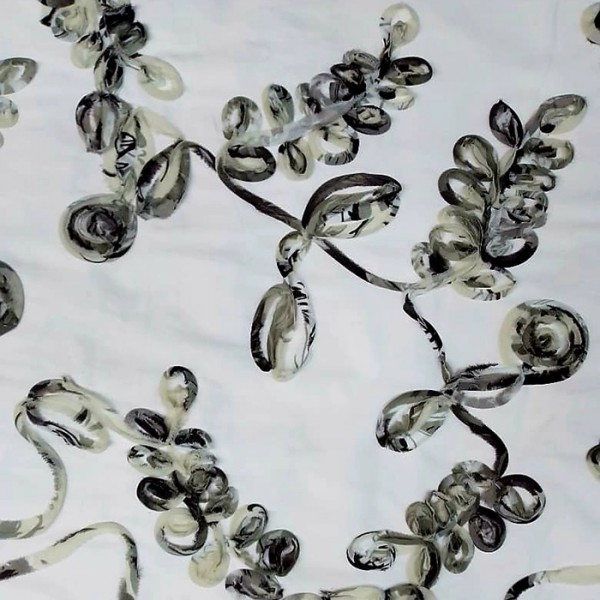 FA-1564 - Λευκή Καμπαρντίνα Κεντημένη 3D