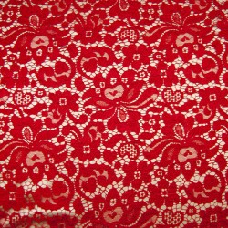 LA-1033 - Δαντέλα Κορδονέ Φλοράλ Κόκκινη