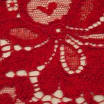 LA-1033 - Δαντέλα Κορδονέ Φλοράλ Κόκκινη