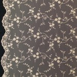 BRD-1068 - Μπεζ Τούλι Κεντημένο 