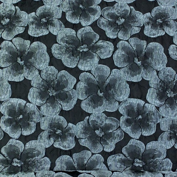 BR-1078C - Μπροκάρ Φλοράλ Γαλάζιο